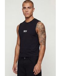 BoohooMAN - Shrunken Boxy Sex Slogan Tank - Lyst