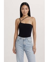 MissPap - Slinky Double Strap Asymmetric Bodysuit - Lyst