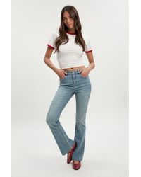 Boohoo - Mid Waist Y2K Bootcut Jean - Lyst
