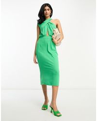ASOS - Sleeveless One Shoulder Twist Neck Pencil Midi Dress - Lyst