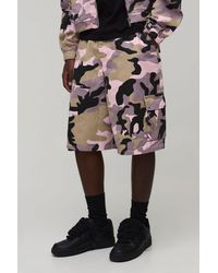 BoohooMAN - Parachute Fit Camo Cargo Shorts - Lyst