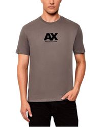 Armani - Exchange T-Shirts Milano Ax Print Casual Cotton New Summer Tee - Lyst