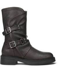 Blowfish - Faux Leather Mid-Calf Biker Boots - Lyst