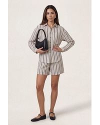 Urban Bliss - Stripe Shirt Cream Pattern - Lyst