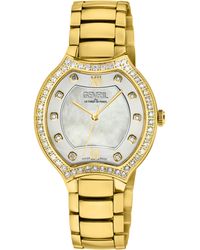 Gevril - Lugano Swiss Diamond Mop Dial 316L Stainless Steel Ipyg Bracelet Watch - Lyst