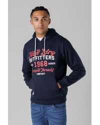 Tokyo Laundry - Dark Cotton Blend Drawcord Hoody - Lyst