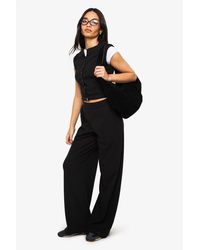 Boohoo - Rib Wide Leg Trouser - Lyst