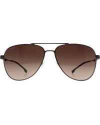 BOSS - Aviator Matte Dark Ruthenium Gradient 1641/S - Lyst