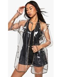 Boohoo - Trim Transparent Festival Mac - Lyst