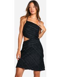 Boohoo - Tall Textured Chiffon Ruffle Mini Dress - Lyst