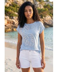 Roman - Textured Leaf T-Shirt - Lyst