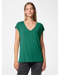 Pieces - Regular Fit V-Neck Knit T-Shirt - Lyst