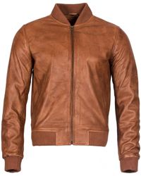 Infinity Leather - Varisty Bomber Jacket - Lyst