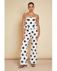 MissPap - Tailored Polka Dot Straight Leg Trouser - Lyst