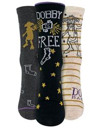 Harry Potter - 3 Pair Ladies Dobby Is Free Socks - Lyst