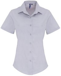 PREMIER - Ladies Stretch Short-Sleeved Formal Shirt - Lyst
