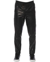 Trussardi - Black Lamb Leather Jeans & Pant - Lyst