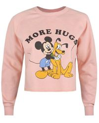 Disney - Ladies More Hugs Mickey Mouse Crop Sweatshirt (Dusky) - Lyst