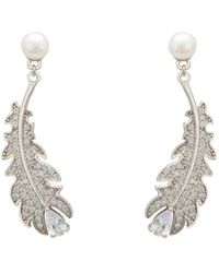 LÁTELITA London - Oak Leaf Pearl Drop Earrings Silver Sterling Silver - Lyst