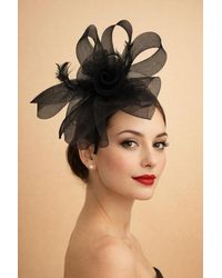 SVNX - Folded Bow Fascinator With Tipped Feathers - Lyst