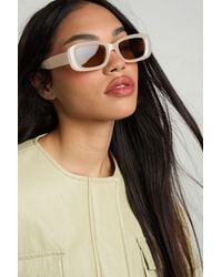 Boohoo - Chunky Framed Coloured Lens Rectangular Sunglasses - Lyst