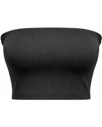 MixRay - Strapless Crop Bandeau Blouse - Lyst