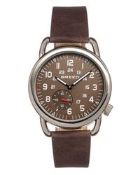 Breed - Regulator Leather-Band Watch W/Second Sub-Dial - Lyst
