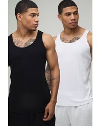 BoohooMAN - Basic Regular Fit Ribbed Vest - Lyst