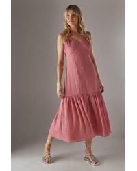 Warehouse - Check Organza High Apex Strappy Midi Dress - Lyst