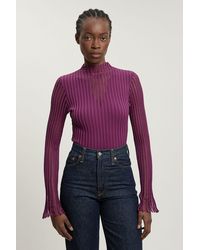 Karen Millen - Viscose Blend Filament Knitted Top - Lyst