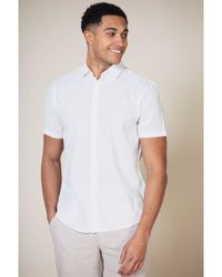 Nines - 'Jafari' Linen Blend Short Sleeve Button-Up Shirt - Lyst
