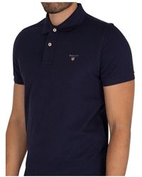 GANT - Short Sleeve Cotton Polo Shirt - Lyst