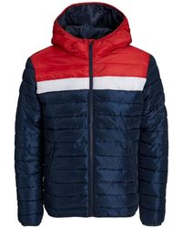 Jack & Jones - Hooded Puffer Jacket, Full Zip, Long Sleeve - Lyst