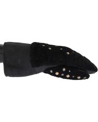 Dolce & Gabbana - Schwarze Lederhandschuhe mit Nieten und Nieten - Lyst
