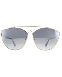 Tom Ford - Zonnebril Jacquelyn 0563 28c Glanzende Roos Gouden Rook Weerspiegeld - Lyst