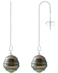 Ateliers Saint Germain - Hanging Earrings -2 Real Cultured Tahiti Pearls Circled 10-11 Mm - Lyst