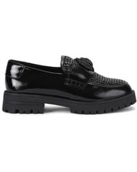 Kurt Geiger - Leather Eagle Crystal Loafer Loafers - Lyst