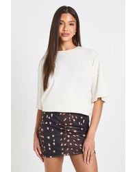 Boohoo - Deer Print Mesh Lined Min I Skirt - Lyst