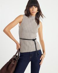 River Island - Tank Top Belted Knit Ribbed - Lyst