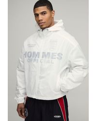 BoohooMAN - Oversized Boxy Translucent Overlay Graphic Sports Cagoule - Lyst