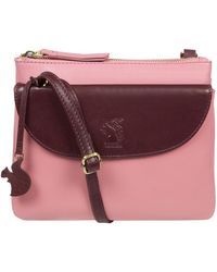 Conkca - 'Tillie' Blush And Plum Leather Cross Body Bag - Lyst