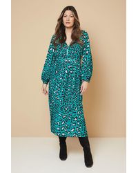 Wallis - Abstract Pin Tuck Detail Zip Midi Dress - Lyst