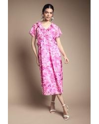 Wallis - Floral Ruffle Tie Front Maxi Dress - Lyst