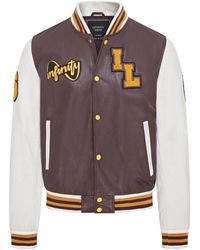 Infinity Leather - Baseball Letterman Bomber Jacket - Lyst