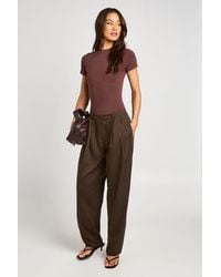 Boohoo - Tall Pleated Waistband Wide Leg Tailored Trousers - Lyst