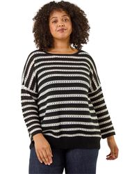 Roman - Curve Crochet Stripe Knit - Lyst