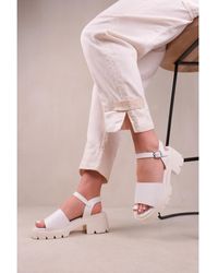 Where's That From - 'Lithe' Chunky Platform Strappy Sandals Faux Leather - Lyst