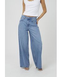 Brave Soul - Pale Mid Rise Wide Leg Jeans - Lyst