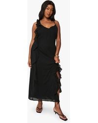 Boohoo - Plus Chiffon Ruffle Maxi Dress - Lyst