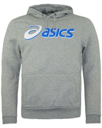 Asics - Logo Grey Hoodie - Lyst